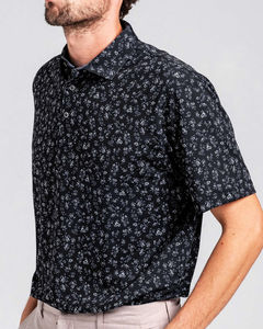 High quality Luxury Golf Custom Polyester Performance Jersey Print Poppies <b>Mens</b> <b>Black</b> Golf <b>Polo</b> Shirt Custom Logo With Low MOQ - Product Image 1