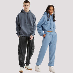 ชุดสเวตเชิ้ตแบบสวมหัวมีฮู้ดปักลายขนแกะแบบยูนิเซ็กซ์เฮฟลีซไหล่ตกแบบกำหนดเอง - Product Image 2