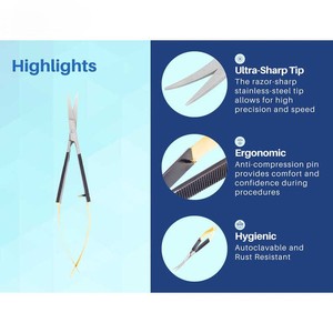 Ciseaux à ressort en acier inoxydable de haute qualité, 3 couleurs différentes, droits et courbés, avec pointe de lame tranchante pour outils de beauté des ongles - Product Image 5