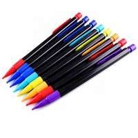 Lápiz Mecánico Hexagonal STASUN de 0.5mm y 0.7mm, con Mina Negra HB, Automático, con Borrador, 6 Colores, para Exámenes Escolares y Oficina