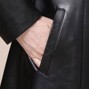 เสื้อโค้ทหนังผู้หญิงแฟชั่นฤดูหนาว ดีไซน์ยาวทันสมัย เนื้อผ้านุ่ม สวมใส่สบายๆ - Product Image 6