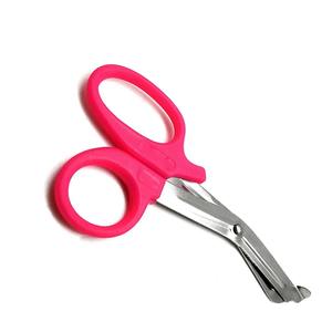 Tijera quirúrgica alemana de acero inoxidable, tijeras médicas universales con mango de plástico rosa de primeros auxilios profesionales - Product Image 3