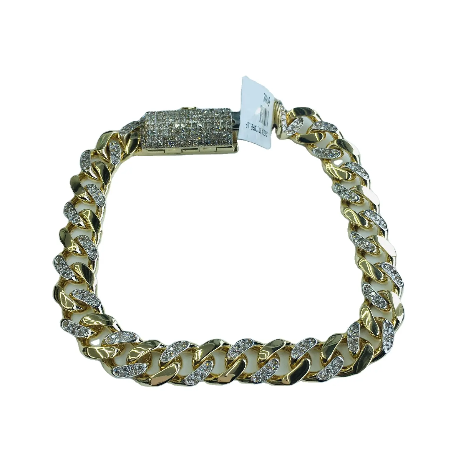 Pulseira Hip Hop Cuba Link 10K ouro maciço amarelo GRA Certified exclusivo joia de diamantes preço de atacadista