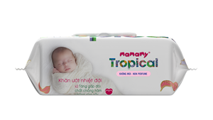 Lingettes humides pour bébé OEM Mamamy Tropical, 90 pièces, non-tissées, 100% rayonne, calendula, huile d'Inca Inchi, soin de la peau, taille 200mmx150mm - Product Image 3