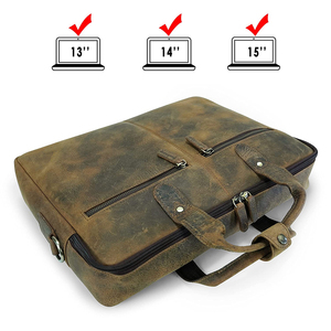 Logo du client accepté sacs à bandoulière en cuir véritable de grande capacité sac en cuir pour ordinateur portable de haute qualité sac à bandoulière pour ordinateur portable - Product Image 5