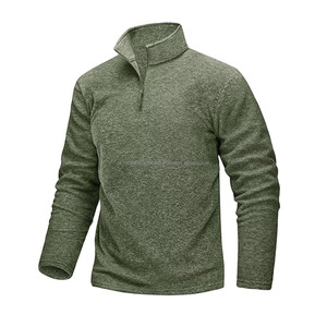 Sudadera Deportiva Personalizada de Invierno con Cuello Alto Bordado para Hombre, Sudadera de Forro Polar con Cierre de 14, Informal, de Manga Larga, para Correr y Hacer Ejercicio - Product Image 1