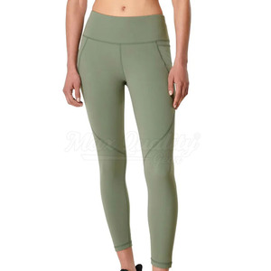 Leggings pour femmes de haute qualité, personnalisés, couleur unie, nouveau design, écologiques, sans couture, séchage rapide, respirants, taille haute, élastiques, coupe intégrale - Product Image 2
