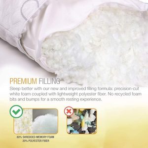 Confezione da 2 Cuscini Queen Size Premium Regolabili in Memory Foam Sminuzzato - Collezione Casa e Hotel - MB000188 - Product Image 4