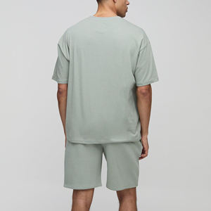 Conjunto de 2 uds de ropa informal de verano para hombre, logotipo impreso DTF personalizado, artículo más vendido de verano, conjunto de pantalones cortos y camisa de dos piezas para hombre - Product Image 4