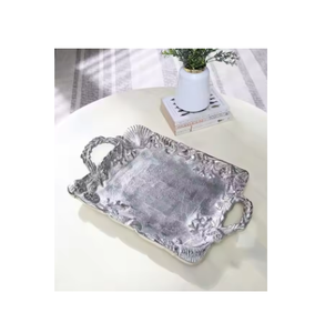Plat de maison et de table Plateau de service en acier inoxydable pour aliments et fruits Plateau en métal fait main de style classique Nouveau design - Product Image 2