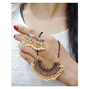 Bague de mariage exquise en cuivre multicolore et zircon - Product Image 1