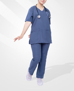 OEM Service Custom Logo Spandex Soft Woven Fabric Scrub Sets Unisex Hospital Uniforms Heavyweight <b>Nursing</b> Surgical Gown - Product Image 1
