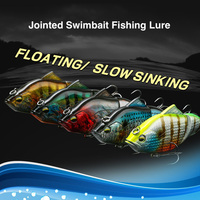 Señuelo de Pesca Articulado de 115mm y 44g, Cebo Duro ABS con Sistema de Sonido, Señuelo Deslizante Multiarticulado para Pesca de Lubina y Lucio