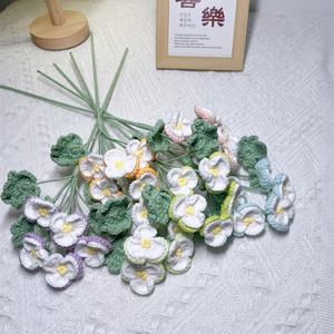 Ramo de Flores Tejido a Crochet, Producto Terminado, DIY, Flor de Pansy Preservada, Flor Artificial, Flor de Lana, Regalo para el Día del Maestro - Product Image 4