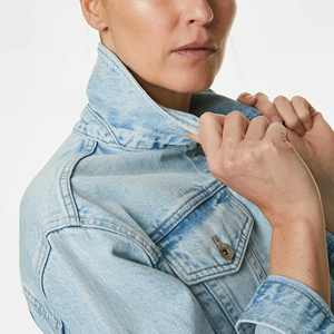 2026 New Arrival Women's Cropped Denim Jackets Elastic Splice Casual Jean Top Long Sleeve Fashion Wear - Product Image 6