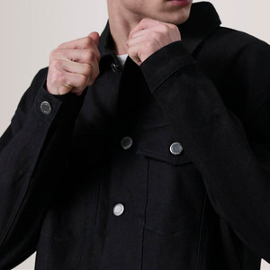Trendy <b>Men's</b> Black <b>Denim</b> <b>Jacket</b> <b>for</b> <b>Men</b> Winter Breathable Washable Comfortable Outerwear Custom Size Options Front Plain Dyed - Product Image 5