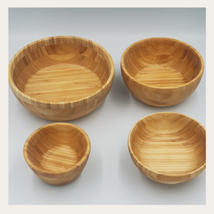 Cuenco de bambú sostenible para un estilo de vida sin residuos, bellamente elaborado para ensaladas o sopas, natural, duradero para un uso duradero - Product Image 1