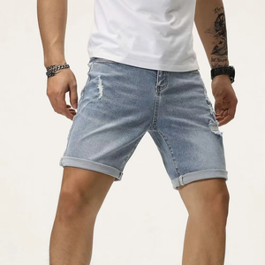 กางเกงขาสั้นออกกำลังกายผู้ชายแบบปรับแต่งได้สไตล์ยีนส์สำหรับออกกำลังกายในฤดูร้อนสบายระบายอากาศได้ดีเป็นมิตรกับสิ่งแวดล้อม - Product Image 1