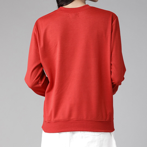 Sweat-shirt d'hiver décontracté, respirant, écologique, tissé, mode extérieure, épaules tombantes, col rond, manches longues, imprimé personnalisé sur le devant - Product Image 2
