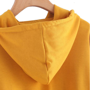 Sweat-shirt à capuche court pour femmes, mode décontractée, pull-over, sweat-shirt à manches longues, sweat-shirt à capuche avec logo personnalisé OEM, fournisseur en gros - Product Image 4