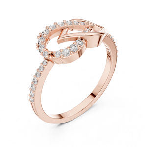 แหวนหมั้นเพชรทรงกลมสีขาวทอง 14K สำหรับผู้หญิง |   เพชรที่เพาะเลี้ยงใหม่ - Product Image 4