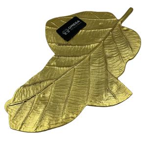 Plateau décoratif en forme de fleur en aluminium fini argent et or, qualité de luxe - Product Image 1