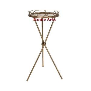 Plateau de service en métal et verre fait à la main avec support, ensemble de 3 tailles différentes, plateau de service en chocolat en Inde - Product Image 6