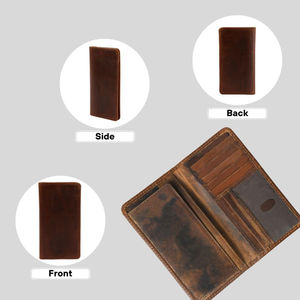 Portefeuille long pour hommes couverture de chéquier en cuir de grain supérieur portefeuilles occidentaux pour hommes prix de gros personnalisation de prix bon marché - Product Image 6