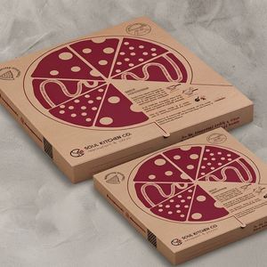 Caja de Pizza de Papel Kraft Ecológica Personalizada, Empaque de Alimentos para Restaurantes de Comida para Llevar y Entrega a Domicilio - Product Image 4