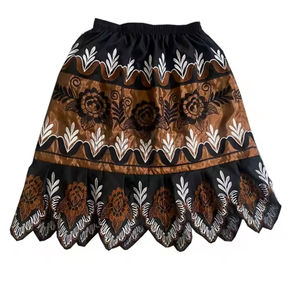 Falda de fiesta de cintura alta para mujer algodón de alta calidad nuevo estilo de otoño bordado de Color sólido personalizado de talla grande Casual al por mayor - Product Image 3