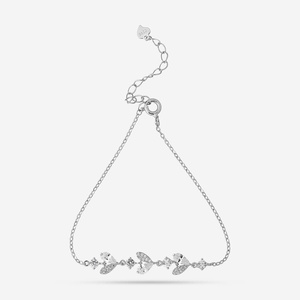 14k Gold Rhodium Plated Flower Charm Bracelet for Women-Gift Idea - Product Image 5