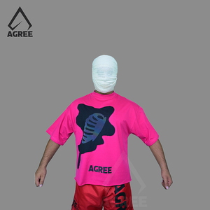 เสื้อยืดครอปผู้ชายสำหรับฤดูร้อน คอกลม ลายพิมพ์ สวมใส่สบาย ทรงหลวม ผ้าเจอร์ซีย์ 240 กรัม แขนสั้น แห้งเร็ว ระบายอากาศดี โดย Agree Sports - Product Image 2