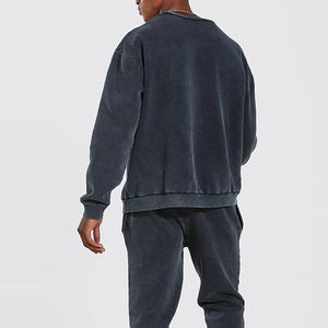 Conjunto de chándal y pantalones deportivos de gran tamaño de algodón 100% de alta calidad personalizados al por mayor, chándal con hombros caídos - Product Image 5