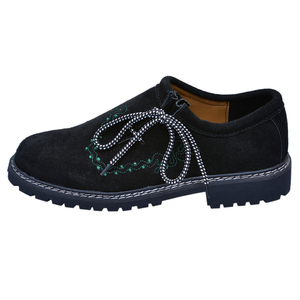 Zapatos Tradicionales Bávaros Trachten para Hombre, Zapatos de Cuero Auténtico de la Mejor Calidad en Gamuza Negra y Marrón, Estilo Bávaro Alemán para el Oktoberfest - Product Image 3