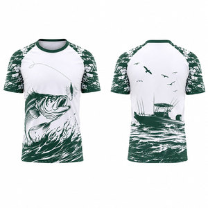 Chemise de pêche unisexe, impression par sublimation, UPF 50, séchage rapide, coupe-vent, respirante, motif bateau de pêche noir et blanc, vêtements d'extérieur - Product Image 4