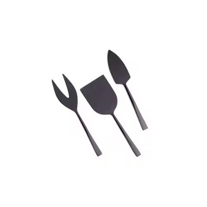 Ensemble de 3 couteaux à fromage en acier inoxydable de qualité supérieure, accessoires pour planche à fromage, couteau à tartiner le fromage, noir - Product Image 1