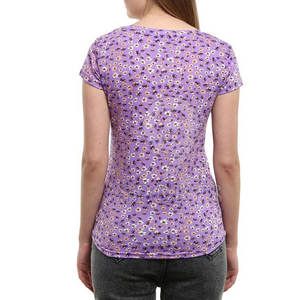 เสื้อยืดถักพิมพ์ลายเป็นมิตรกับสิ่งแวดล้อมสำหรับผู้หญิงดีไซน์ลำลองพร้อมผ้ายืดเพื่อความสบายตลอดทั้งวัน - Product Image 2