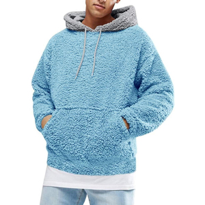 Sudadera con Capucha forrada de lana Polar personalizada de invierno para hombre 2025 Logo bordado estilo básico cálido esponjoso 100% algodón liso teñido Unisex - Product Image 4
