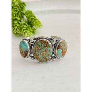 Bobby Johnson #8 Turquoise & Sterling <b>Silver</b> Fashion <b>Cuff</b> <b>Bracelet</b> - Product Image 1