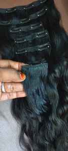 Postiches à clipser crues Extensions de cheveux humains indiens Remy avec couleur naturelle Extensions de cheveux indiens crus Remy - Product Image 6