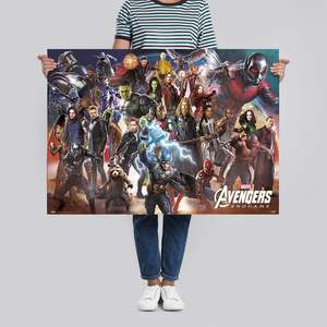 Avengers Endgame Modern Style <b>Poster</b> Line up Black Frame Paper Material for Wall Decor - Product Image 3
