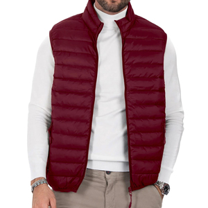 Gilet matelassé sans manches 100 % polyester pour homme, coupe-vent anti-UV, rembourré de duvet, avec logo personnalisé, idéal pour l'hiver et les occasions formelles - Product Image 2