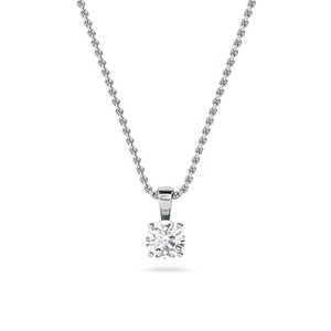 Colgante solitario de diamante de corte redondo tradicional de 0.30 ct, diamante cultivado en laboratorio en platino para fiesta de compromiso - Product Image 3