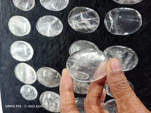 ที่ชัดเจนควอตซ์รูปไข่รูปร่างกังวลนิ้วหัวแม่มือหินที่มีคุณภาพสูงพลอยธรรมชาติหินรูปไข่สำหรับการรักษาหินและการทำสมาธิคริสตัล - Product Image 2