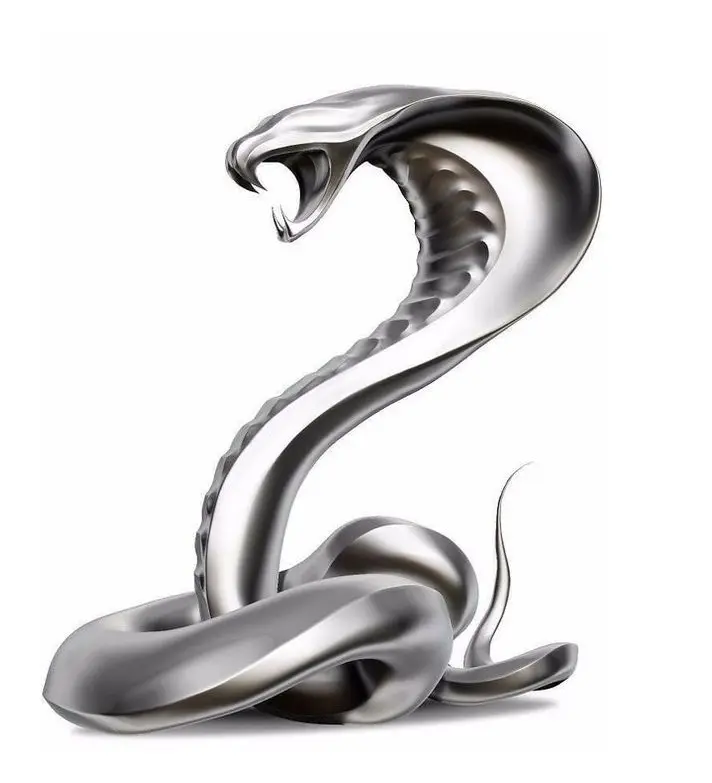 Morden diseño nórdico fundición de aluminio plata acabado Cobra serpiente Venta caliente adornos de Metal manualidades de juguete de escritorio