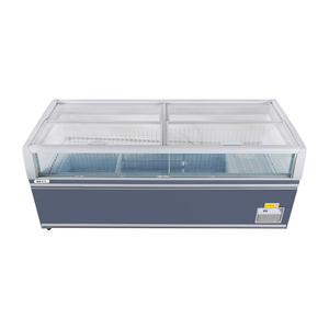 Congélateur îlot à porte coulissante en verre avec système de rail lisse pour aliments surgelés et crème glacée de supermarché - Product Image 1