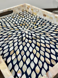 Bandeja de incrustaciones de fregona Tradebyd de lujo hecha a mano para regalar exhibición decorativa y mesa de comedor - Product Image 6