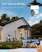 Ampoule caméra IP Full HD intelligente UEMON pour la domotique, avec projecteur, compatible Tuya Wifi