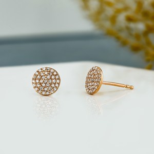 0.37Tcw 1.800GMS VVS 14K oro amarillo Real Natural corte brillante diamante Stud pendientes para mujeres Cluster Pave regalo de cumpleaños - Product Image 5