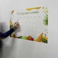 Tableau blanc électrostatique réutilisable en polystyrène durable pour la planification hebdomadaire des repas et l'organisation des nutriments, effaçable à sec, durée 1 semaine